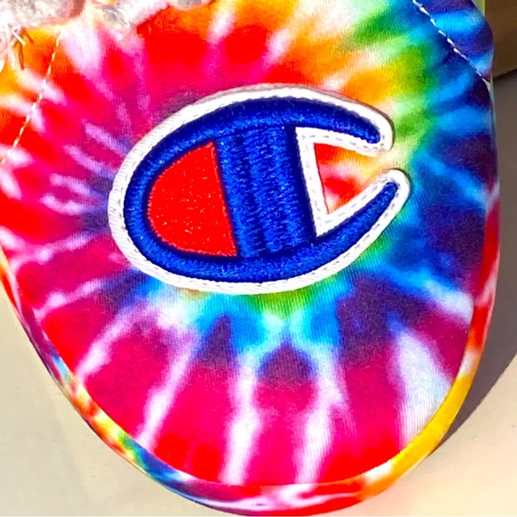 Champion Tie Dye Rainbow Hoodie Slippers Size 7Y - Picture 15 of 17